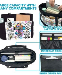 VELYZE Faith Flower Butterfly Puffy Tote Bag - View 3