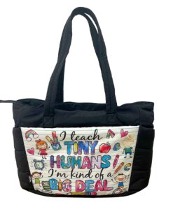 VELYZE Tiny Human Pastel Puffy Tote Bag